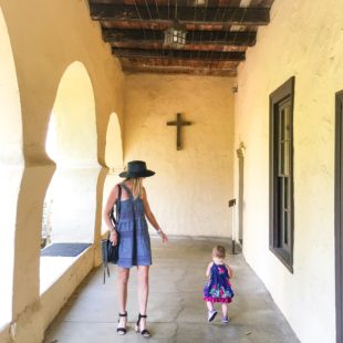 Exploring Mission Santa Inés in Chambray & Block Heels